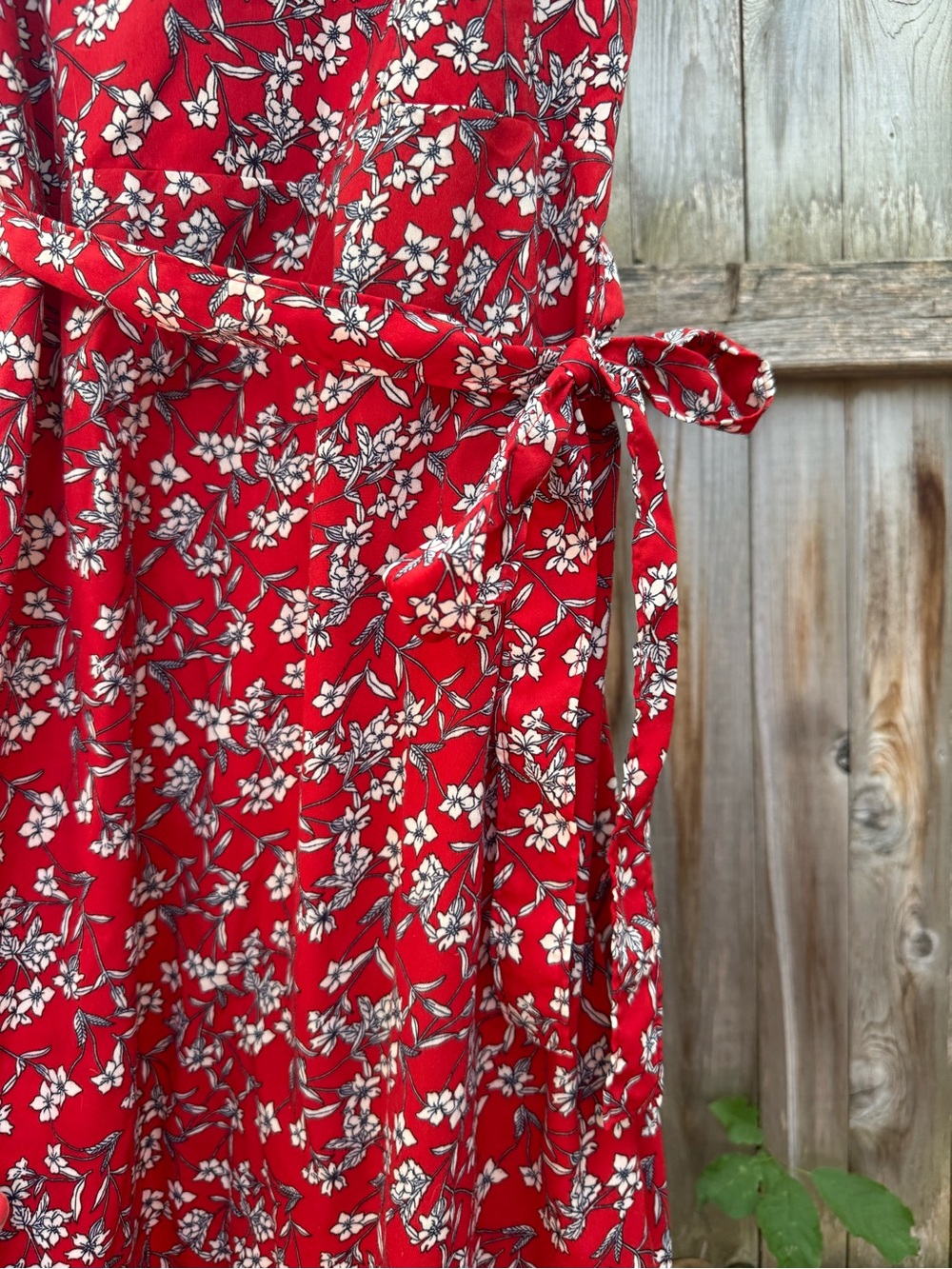 Banana Republic Red Floral Maxi Dress w Ruffle Americana Sundress Party Guest - Picture 5 of 9